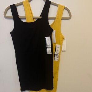 Time and Tru Black and Yellow Tank Tops